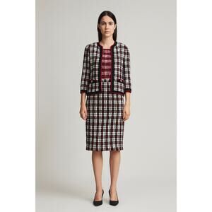 neiman marcus Vintage Plaid  Skirt & Jacket Set | Tweed Wool Blend